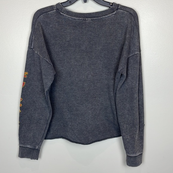 🎸 Def Leppard Cropped Long-Sleeve Graphic Band T-Shirt Women’s Size L - Picture 2 of 7